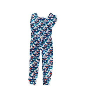 Dot Dot Smile Girls Blue Short Sleeve One-Piece Pullover Jumpsuit Size 3/4